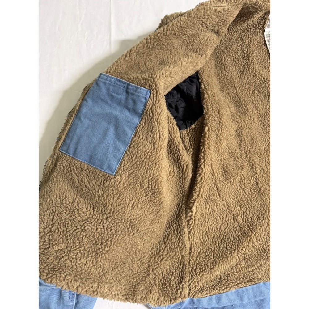 Vintage Carhartt WJ022 FHB Blue Womens Jacket Sherpa Lined Sandstone Duck Coat - Picture 10 of 16